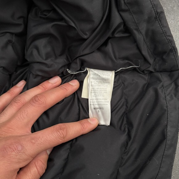 Patagonia Womens Black Down With It Parka Long Puffer Hooded Jacket Size S - Picture 4 of 10